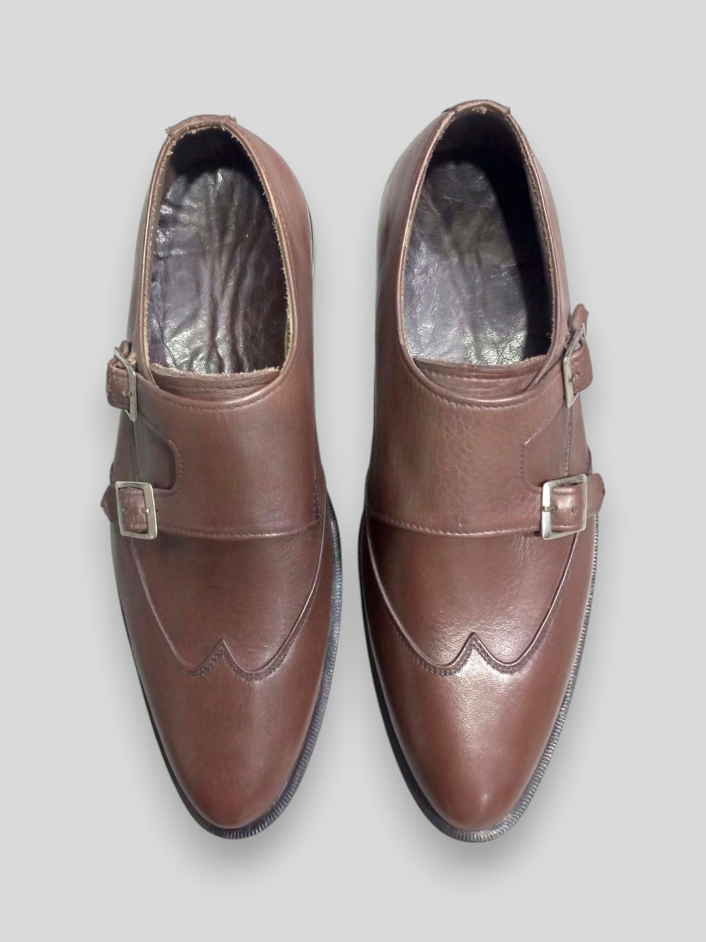 Handmade Leather Double Monk Strap Shoes