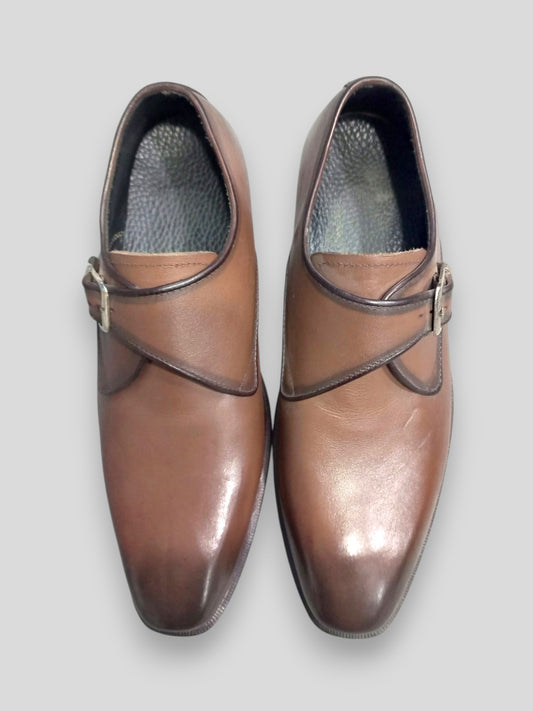 Handmade Leather Single Monk Strap Shoes