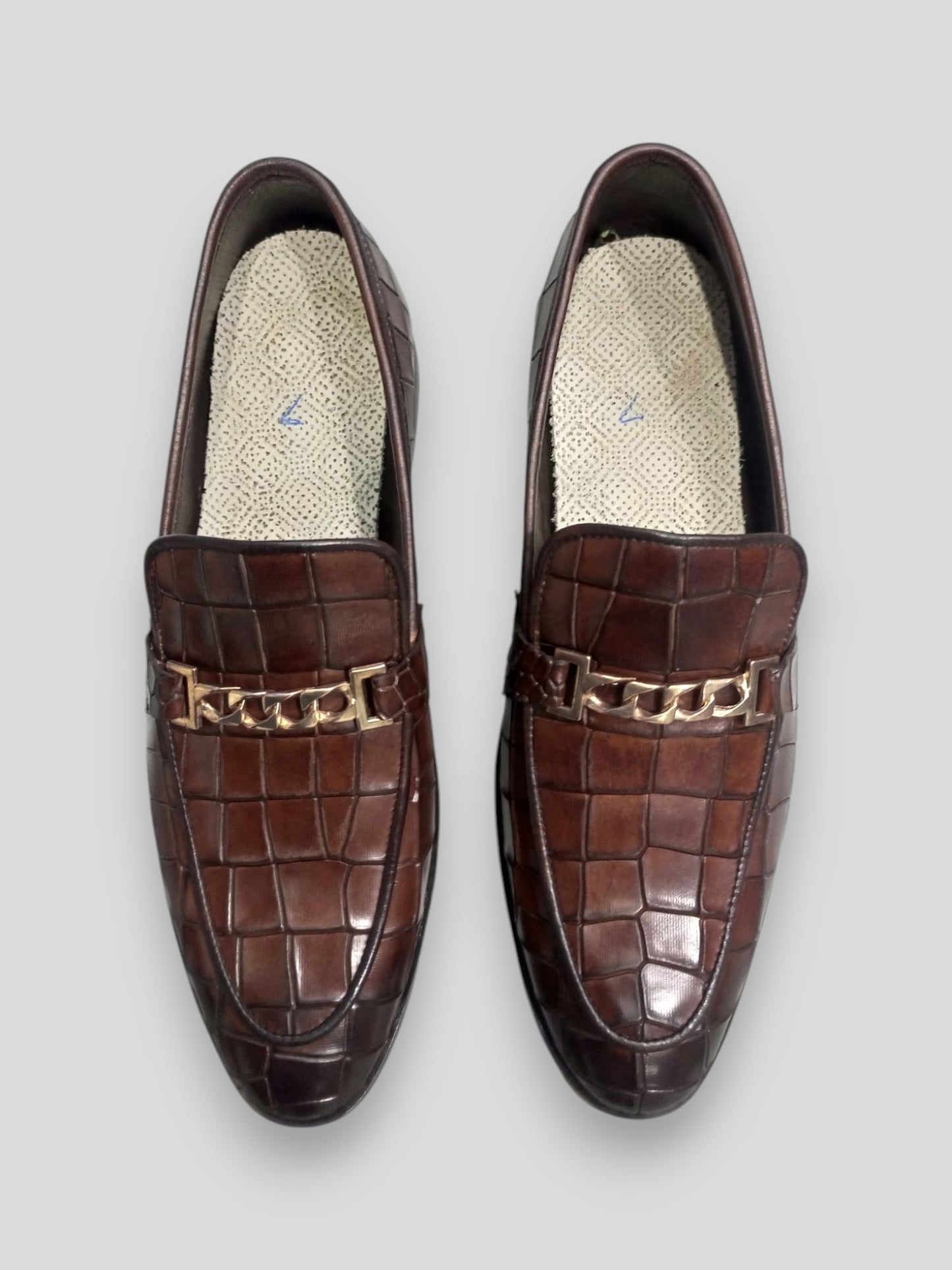 Handmade Leather Crocodile Loafers