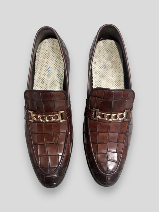 Handmade Leather Crocodile Loafers