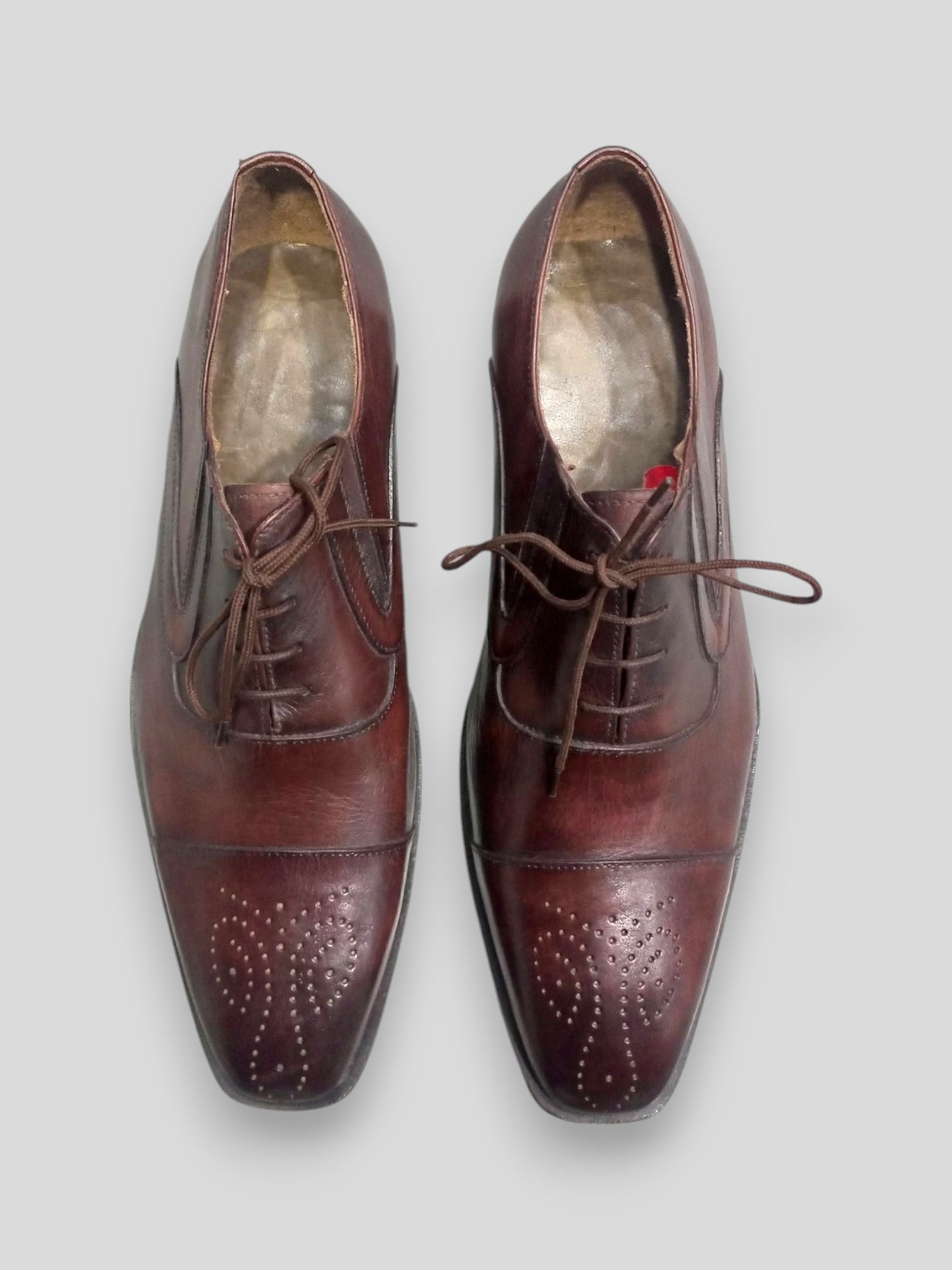 Handmade Leather Burgundy Oxford Brogues