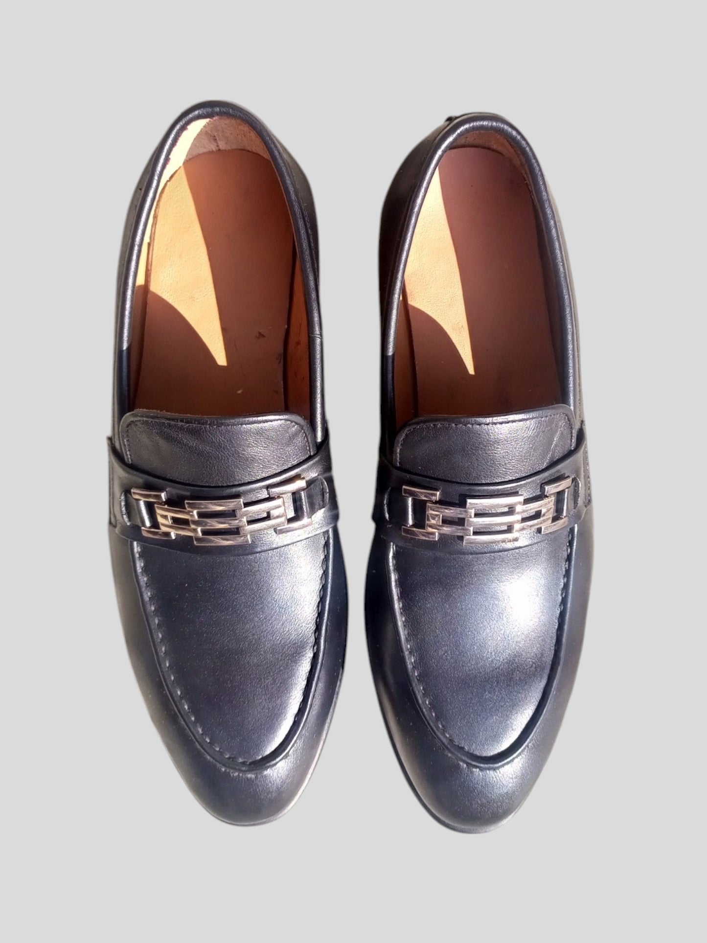 Handmade Leather Chain Loafers