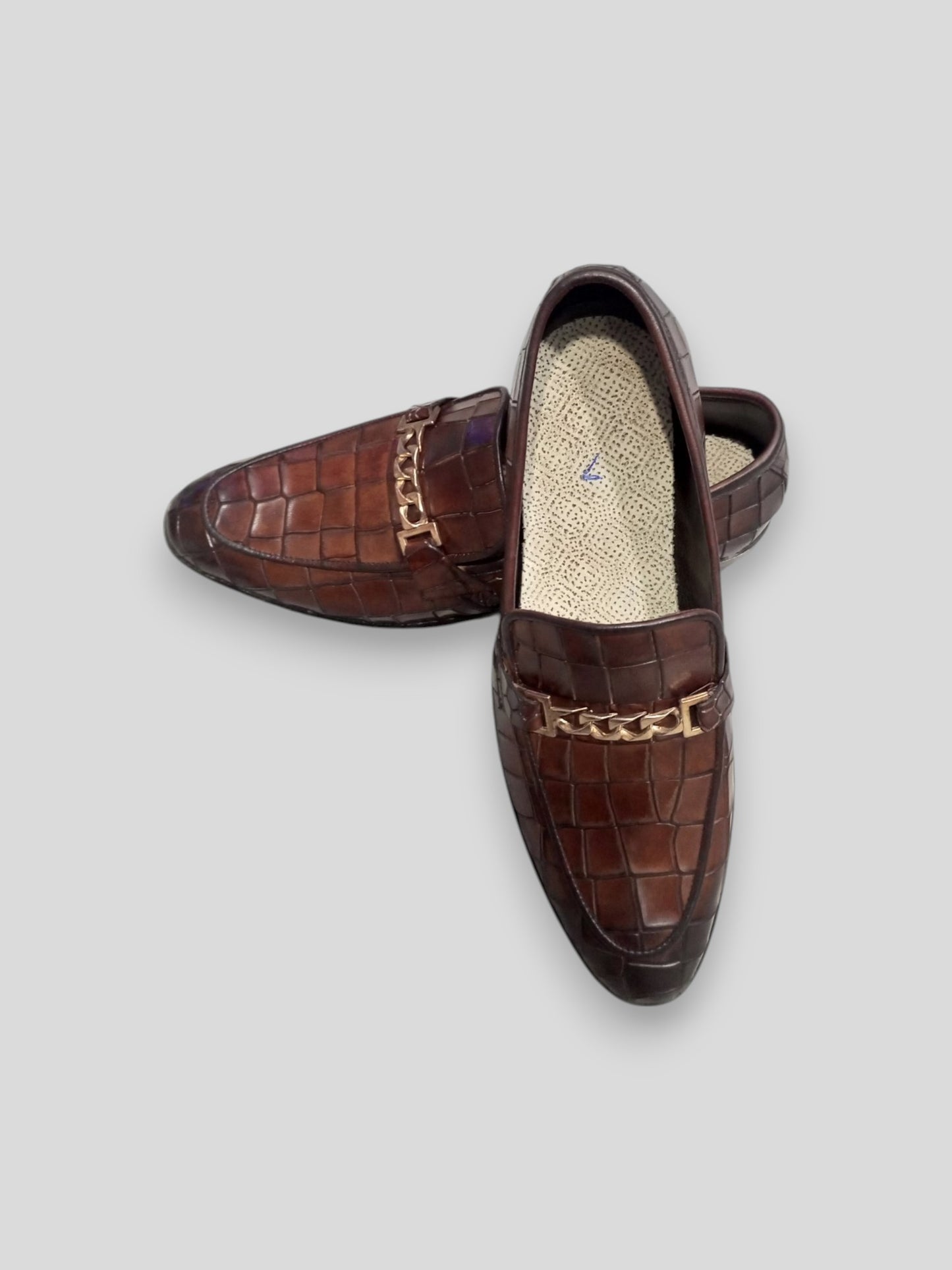 Handmade Leather Crocodile Loafers