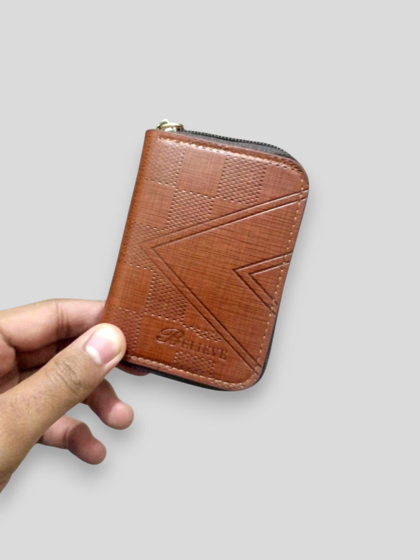 Minimalist Zip Card Leather Wallet