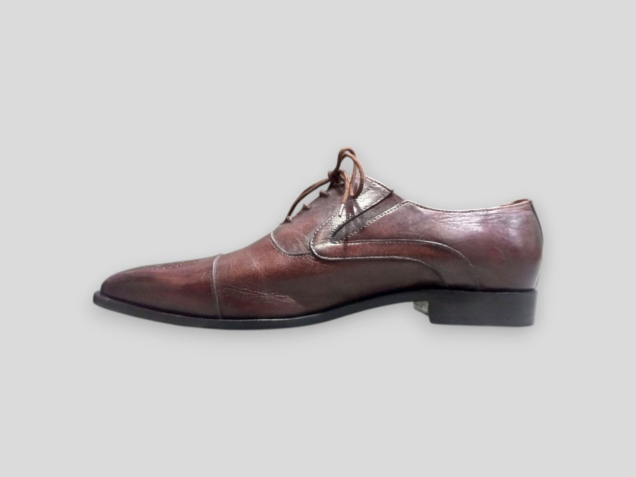 Handmade Leather Burgundy Oxford Brogues